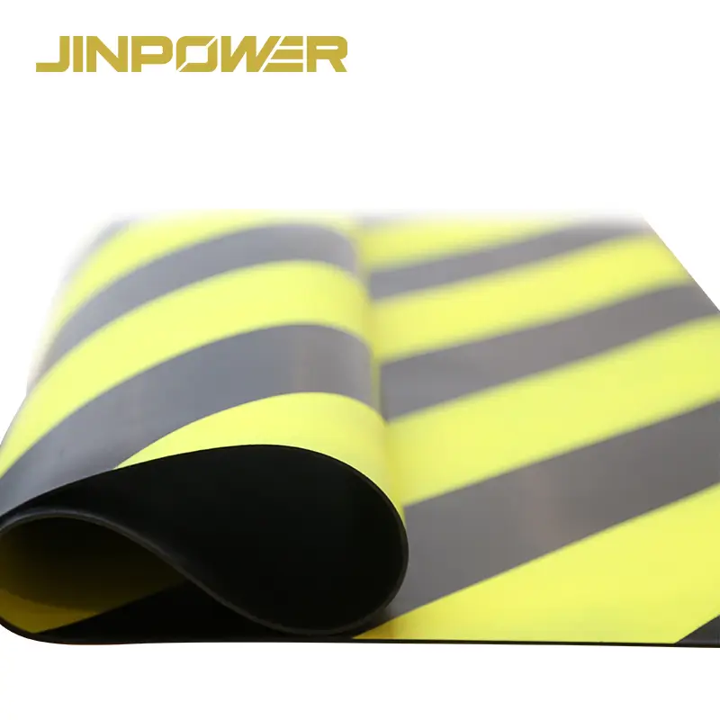 警告ラインゴムマット（黄色と黒のストライプ） - JINPOWER